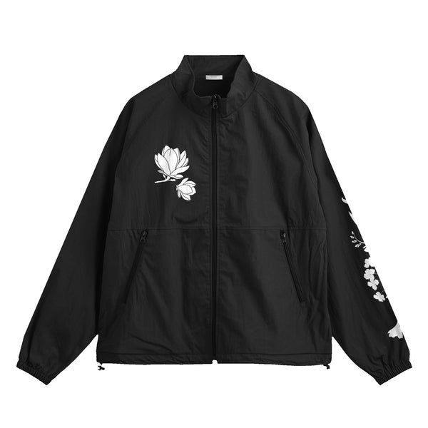 ホワイトプリントトラックジャケット black image