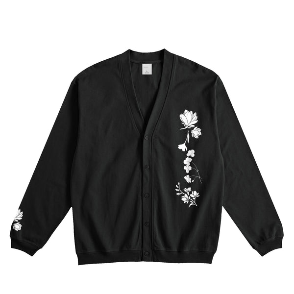 ホワイトプリントカーディガン black image