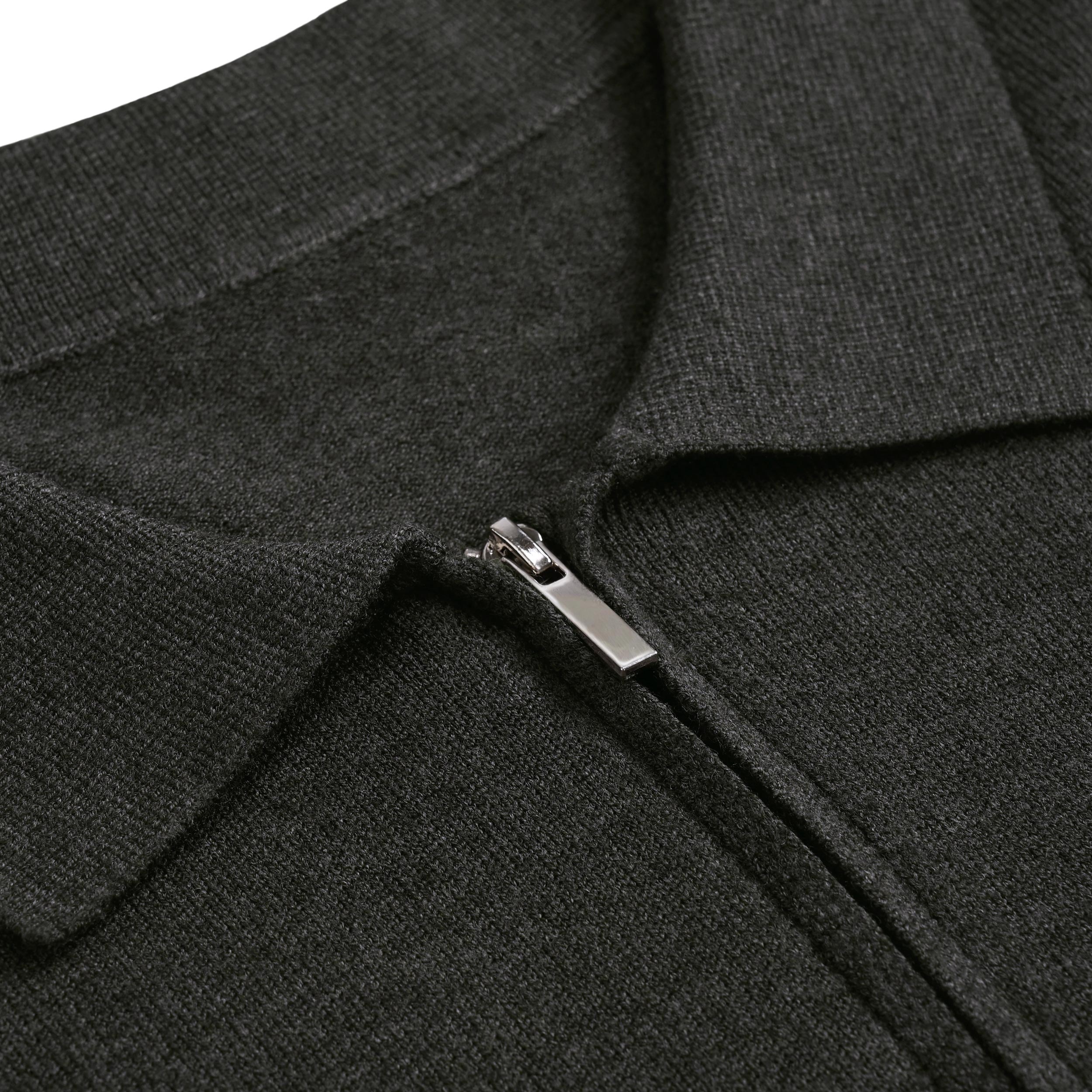 HALF ZIP KNIT POLO charcoal image