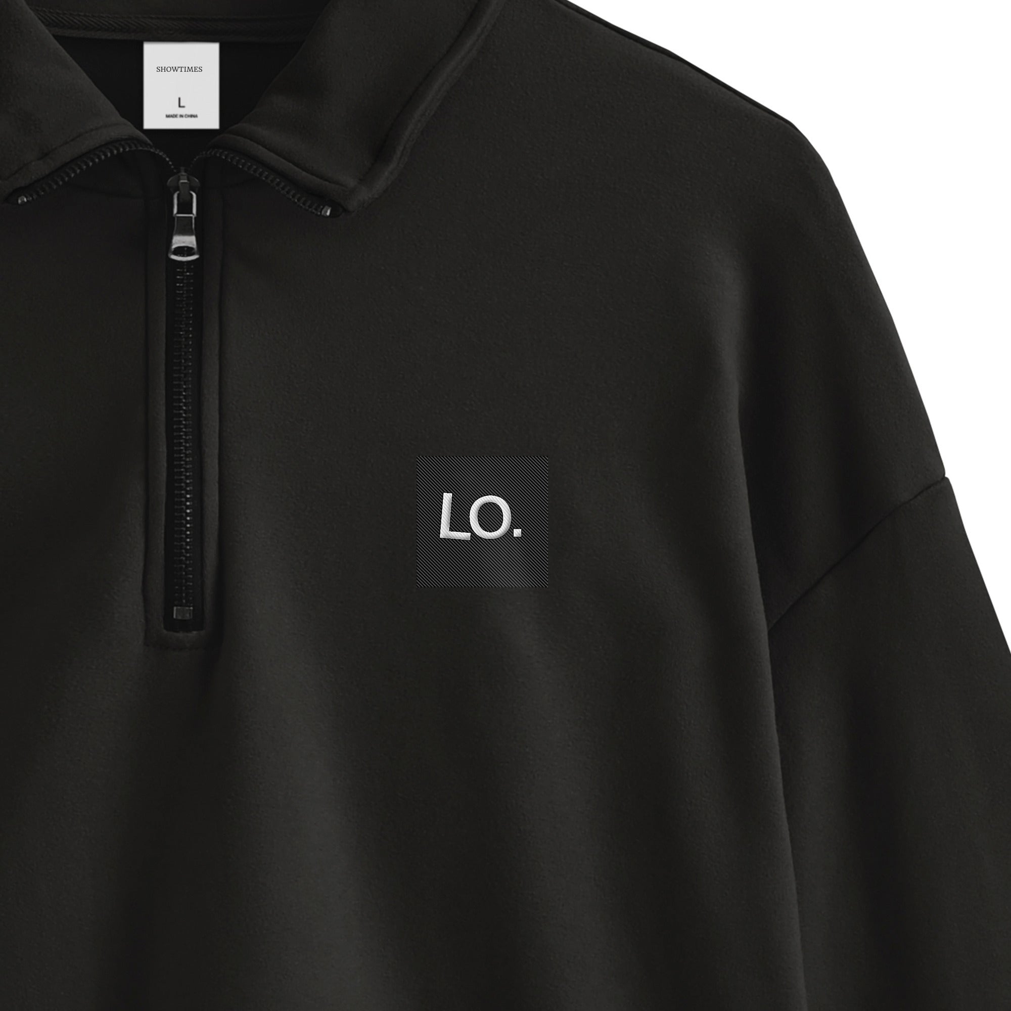 LIGHT FLEECE HALF ZIP black image