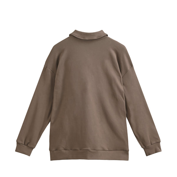 LIGHT FLEECE HALF ZIP brown image