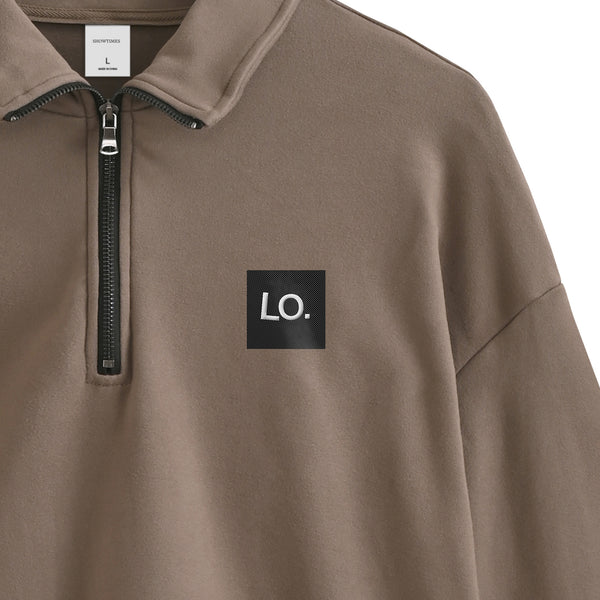 LIGHT FLEECE HALF ZIP brown image