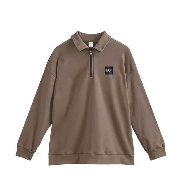 LIGHT FLEECE HALF ZIP brown image