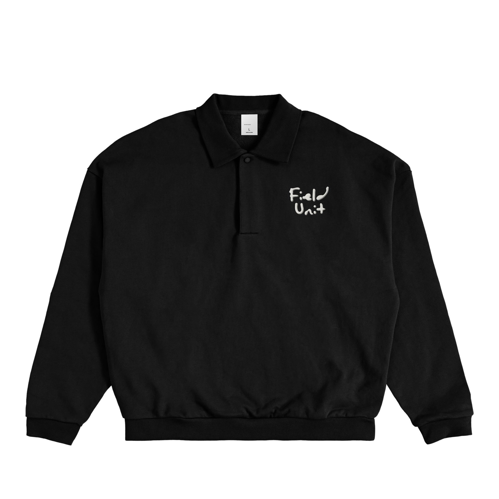 裏起毛スウェットポロ black image