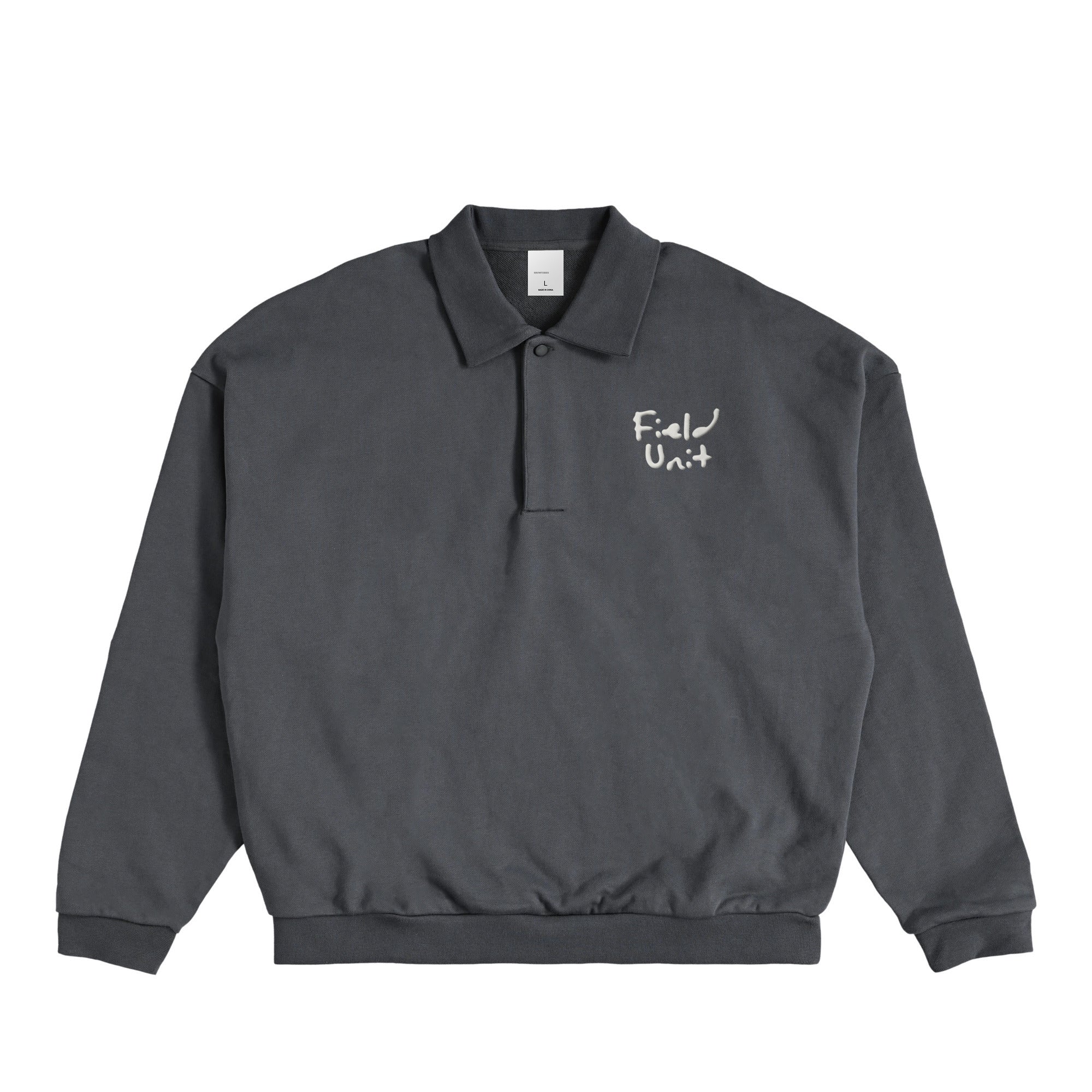 裏起毛スウェットポロ charcoal image