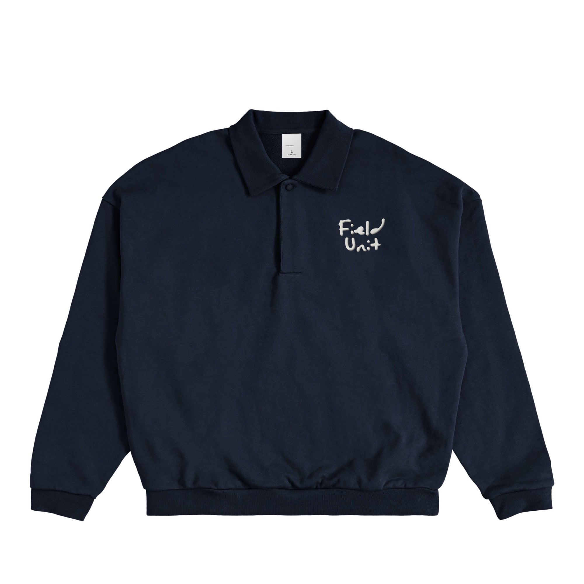 裏起毛スウェットポロ navy image