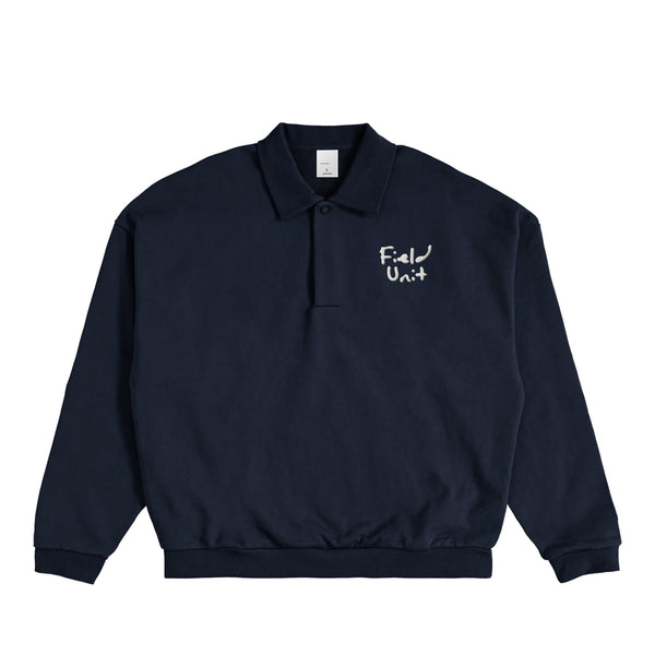 裏起毛スウェットポロ navy image