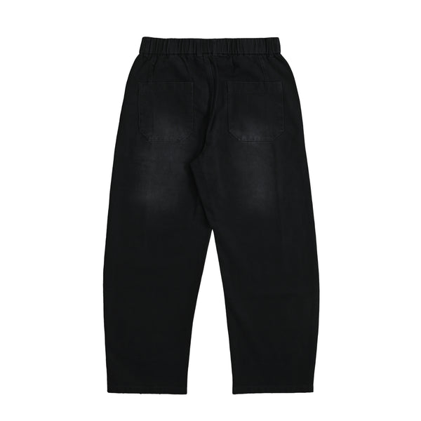 ウォッシュドデニムワイドパンツ black image