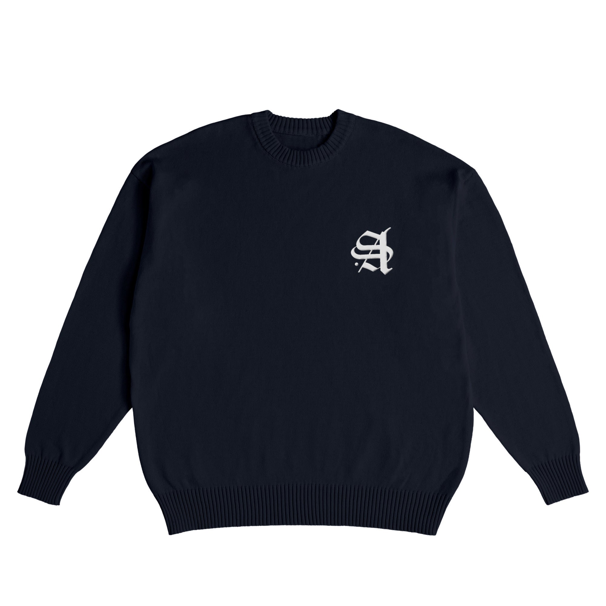 【荒波翔コラボ】 コットンニットセーター navy image