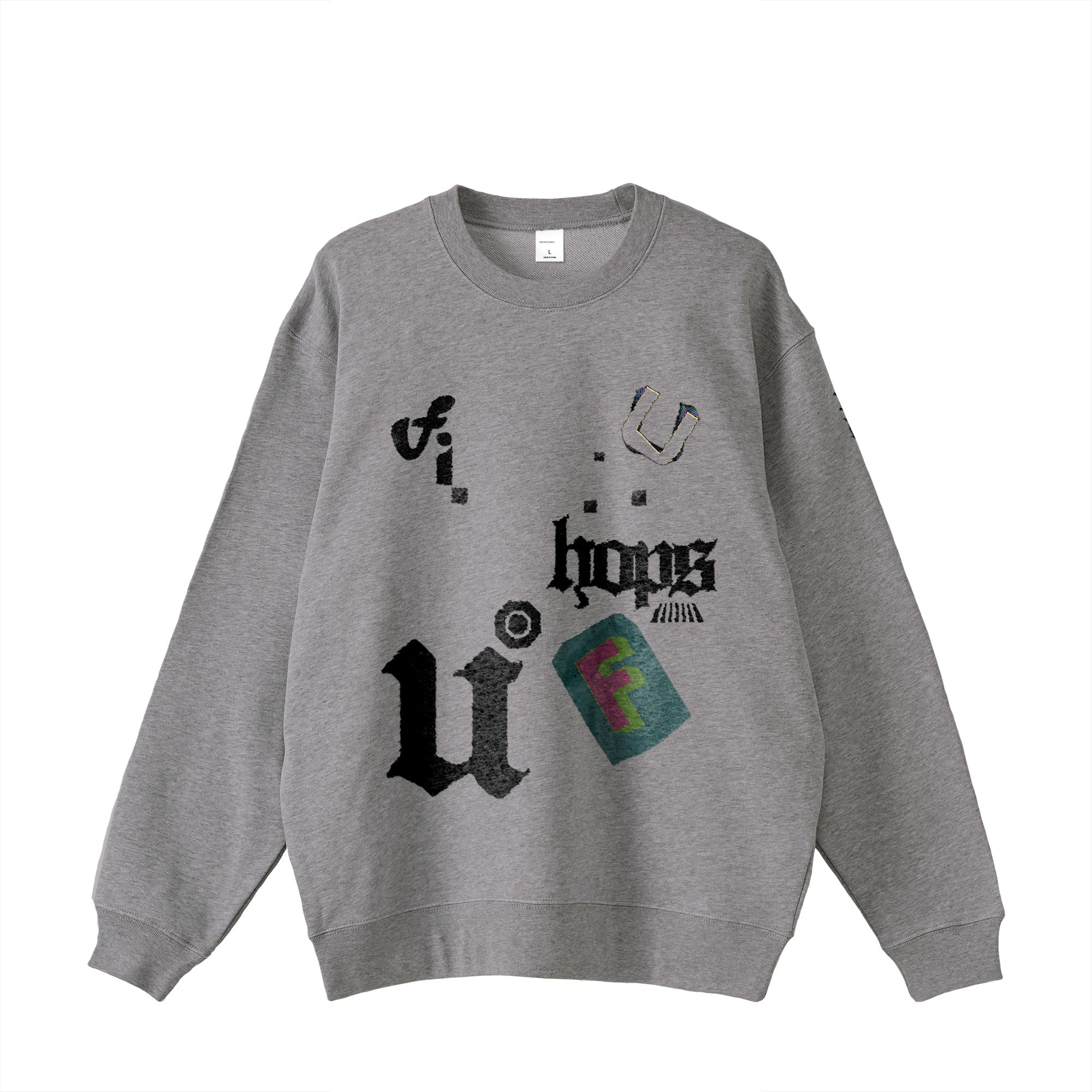 裏パイルプリントスウェット mixed-gray image