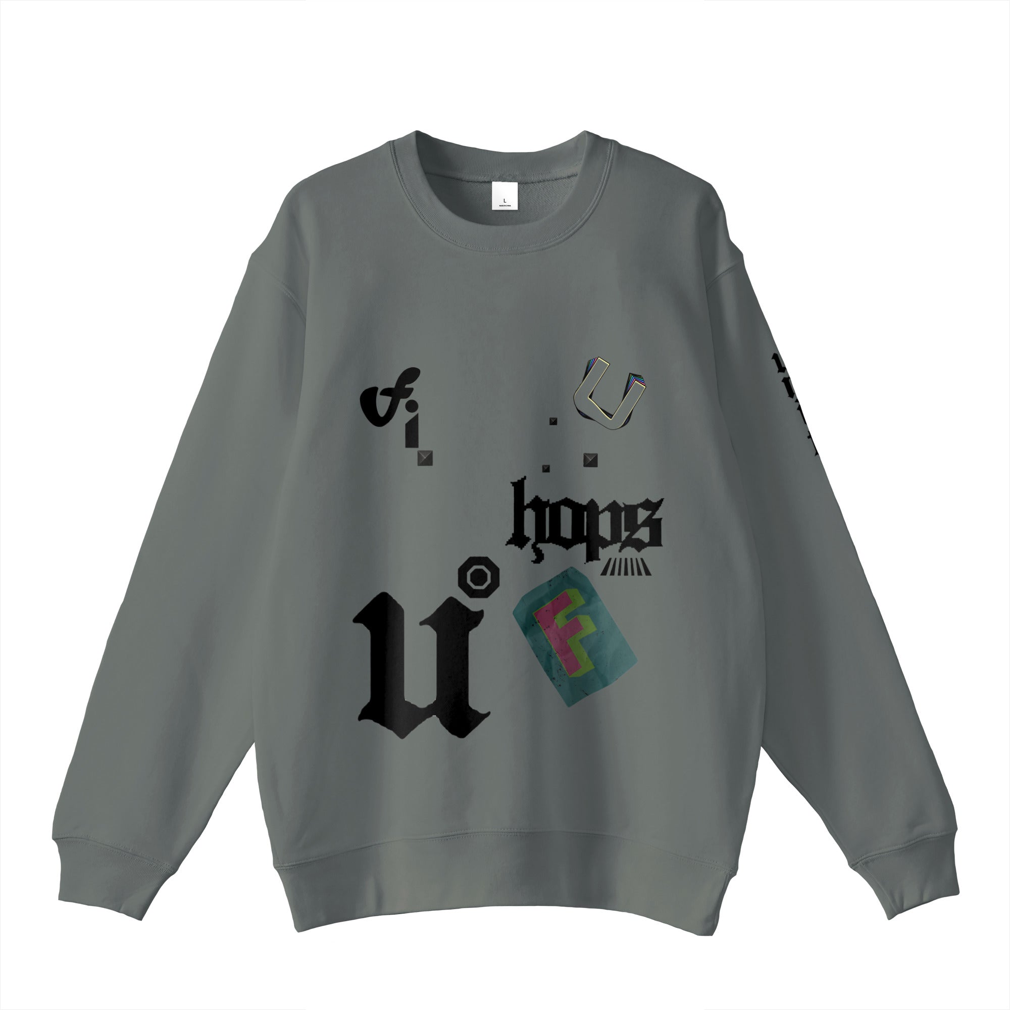 裏パイルプリントスウェット stone-green image